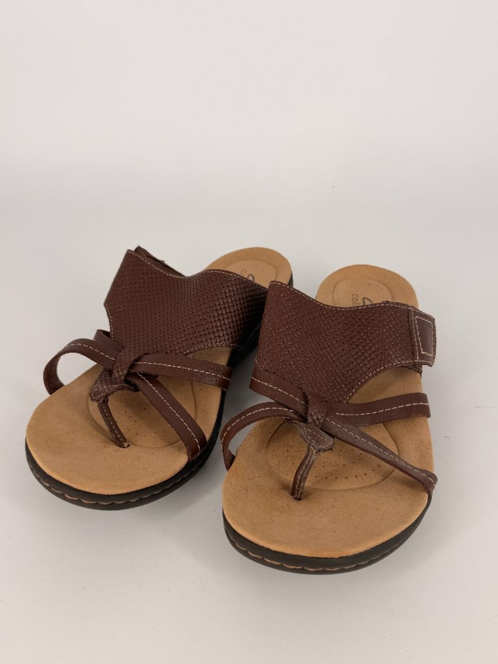 Clarks Collection Brown Leather Thong Sandals Women’s 9 EU 40